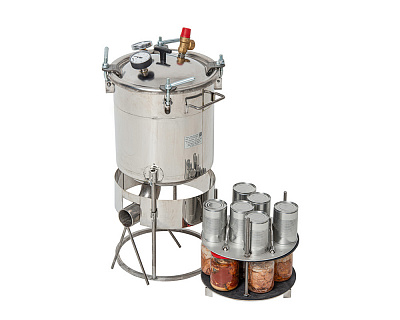 Газовый автоклав "Армейский" 22 л с защитной юбкой и направляющей для горелки